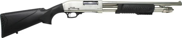 IVER JOHNSON PUMP 12GA. 3" - 18" CYLINDER SATIN NICKEL SYN