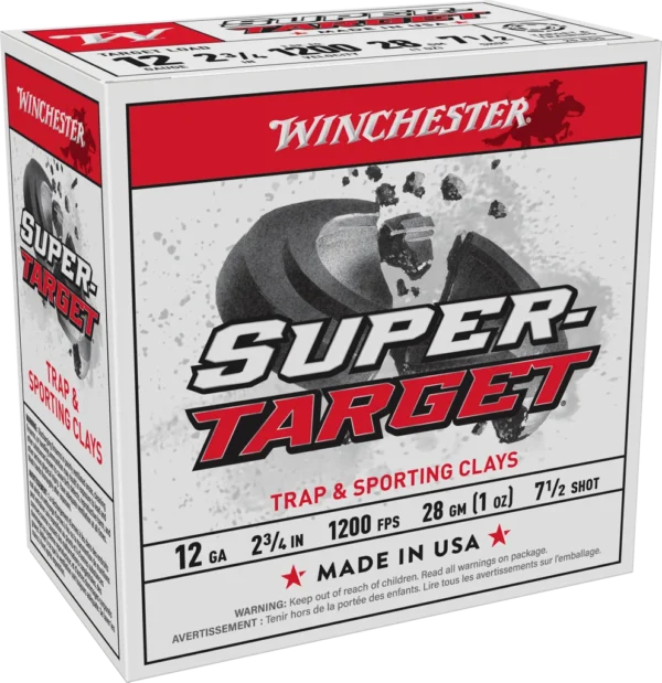 WINCHESTER SUPER TARGET 12GA 2-3/4" 1OZ #7.5 25RD BX 250RD CASE
