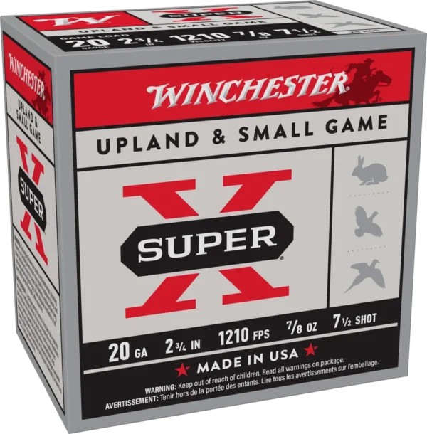 WINCHESTER SUPER X UPLAND 20G 2-3/4" #7.5 7/8OZ 25RD BX 250RD CS